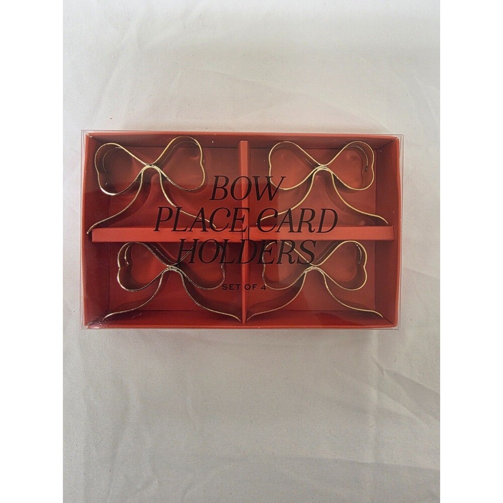 Love x June 4ct Gold Bow Place Card Holders Metal Name Card Stand Wedding Party